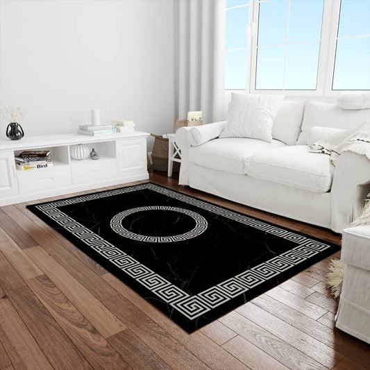  Teppich & Läufer Imperial Flach 7x Größen Schwarz & Silber 6mm HLO-JE45 160x230 Cm (3,68m²)