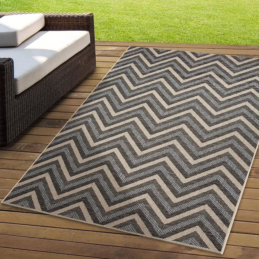  In- & Outdoor-Teppich Clyde Wetterfester Sommerteppich Moderne Designs Chevron 200x290 Cm