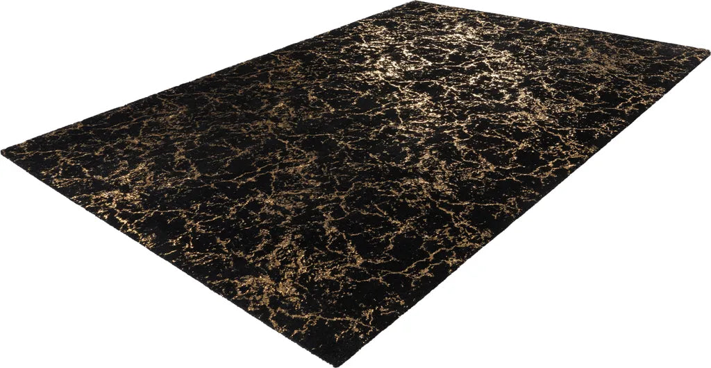  Kayoom - Hochflor Teppich Bijou 225 Schwarz / Gold Grösse: 80cm X 150cm