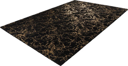  Kayoom - Hochflor Teppich Bijou 225 Schwarz / Gold Grösse: 80cm X 150cm