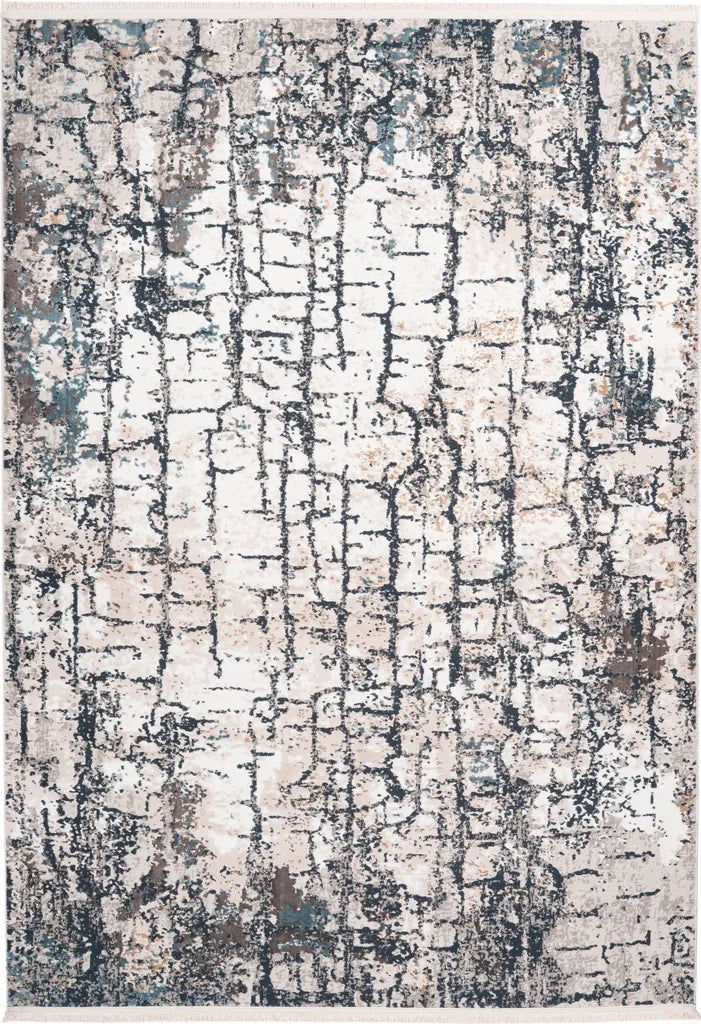  Kayoom - Hochflor Teppich Akropolis 125 Grau / Blau Grösse: 200cm X 300cm