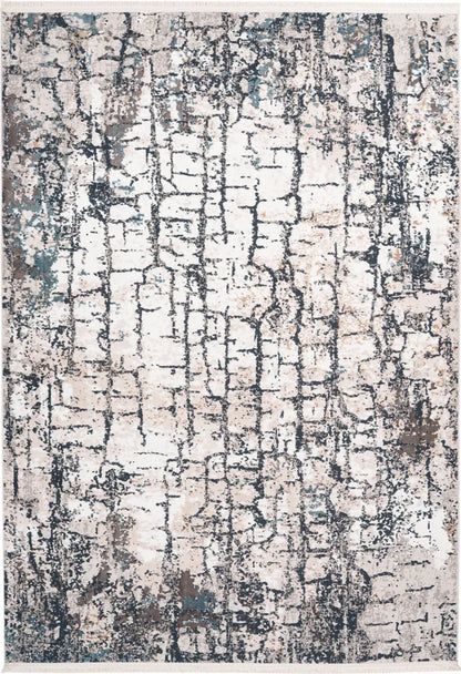  Kayoom - Hochflor Teppich Akropolis 125 Grau / Blau Grösse: 200cm X 300cm
