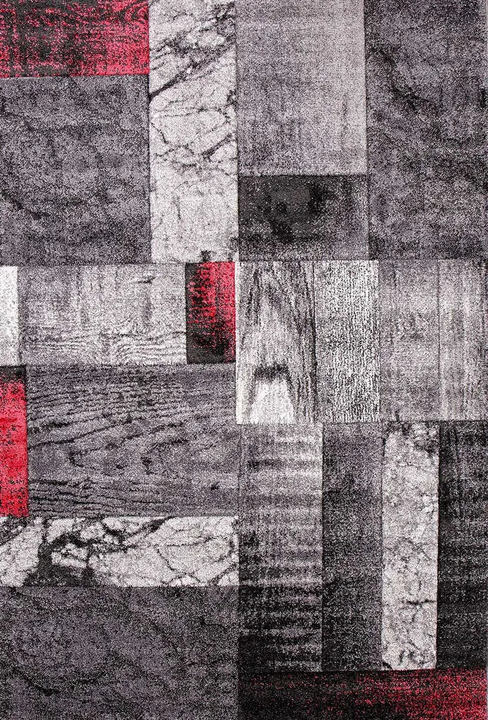  Designer Teppich Wohnzimmer Inneneinrichtung Modern Rot, Maße:200x290 Cm