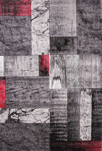  Designer Teppich Wohnzimmer Inneneinrichtung Modern Rot, Maße:200x290 Cm