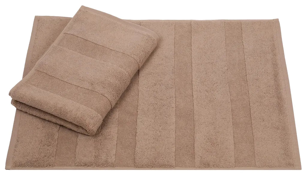  Betz 2er Pack Badvorleger Größe 50x70 Cm 100% Baumwolle Badematte Badteppich Duschvorlage DELUXE Qualität 680 G/m² Farbe - Mokka