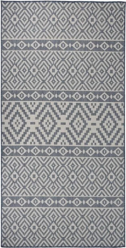  VidaXL Outdoor-Teppich Flachgewebe 100x200 Cm Blau Gestreift