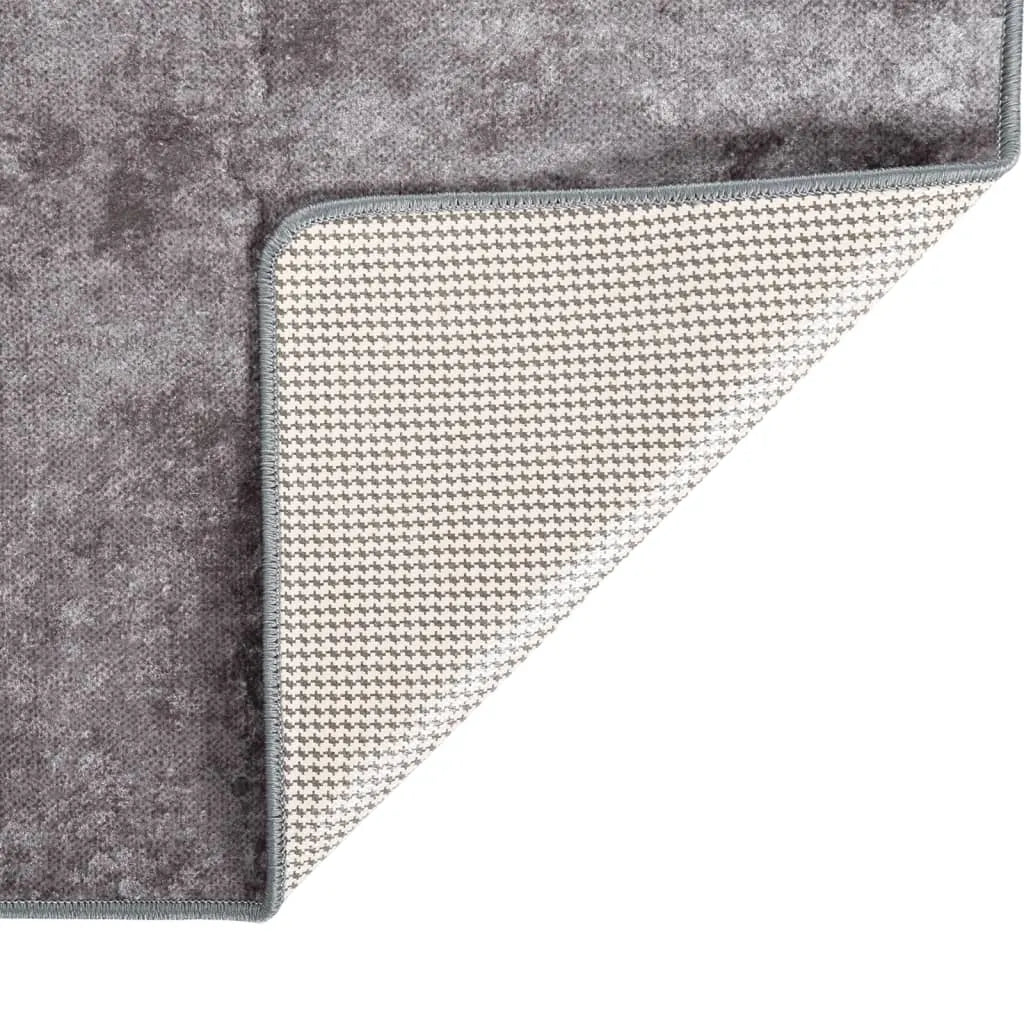  VidaXL Teppich Waschbar 190x300 Cm Grau Rutschfest