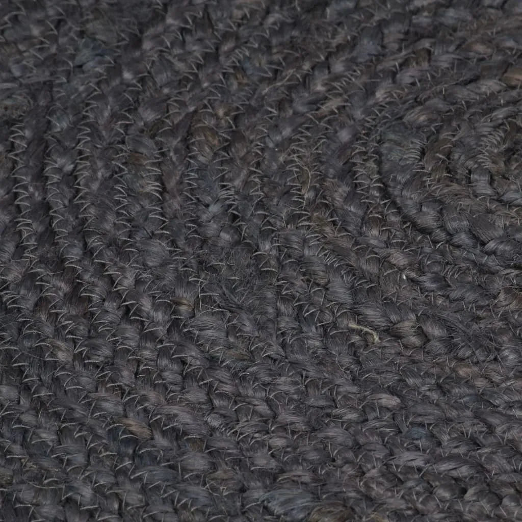  VidaXL Teppich Handgefertigt Jute Rund 180 Cm Dunkelgrau