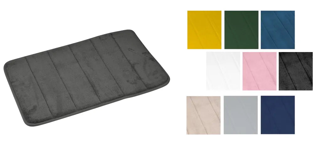 Badematte 40x60cm Badteppich Badvorleger Duschvorleger Badeteppich Weich Teppich, Farbe:Grau
