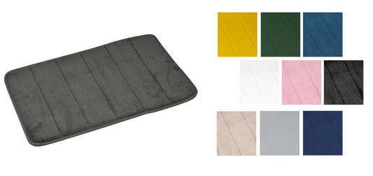  Badematte 40x60cm Badteppich Badvorleger Duschvorleger Badeteppich Weich Teppich, Farbe:Grau