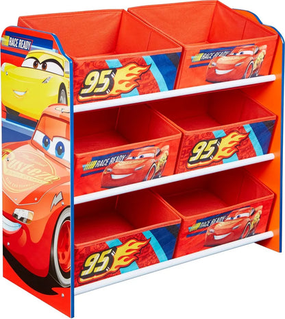  Worlds Appart Disney Cars - Regal Zur Spielzeugaufbewahrung Mit Sechs Kisten Für Kinder, 471CAA