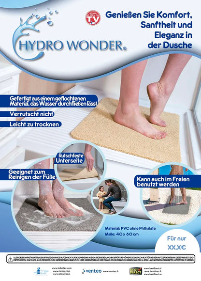  Hydro Wonder® Badezimmer- Und Duschmatte, Rutschfest, 40 X 60cm - Farbe Grau/anthrazit