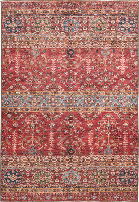  Kayoom - Kurzflor Teppich Faye 325 Multi / Rot Grösse: 190cm X 290cm