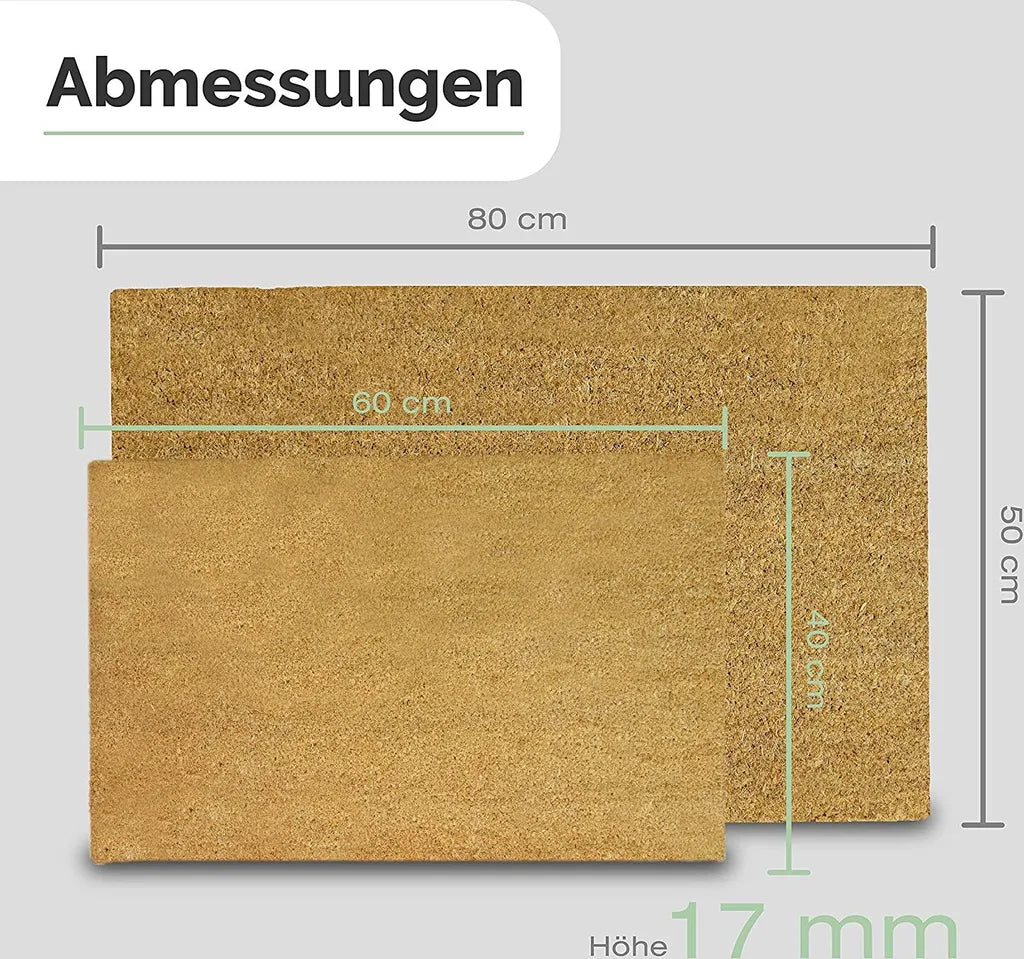  Entrando Fußmatte Aus Kokos - Natur Braun 40x60 Cm - Antibakteriell, Rutschfest, Wetterfest - Optimale Haustür Fussmatte Für Aussen