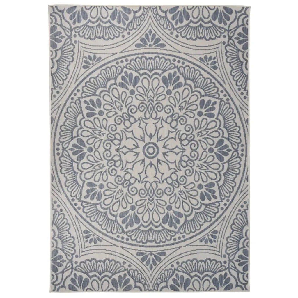  VidaXL Outdoor-Teppich Flachgewebe 160x230 Cm Blaues Muster