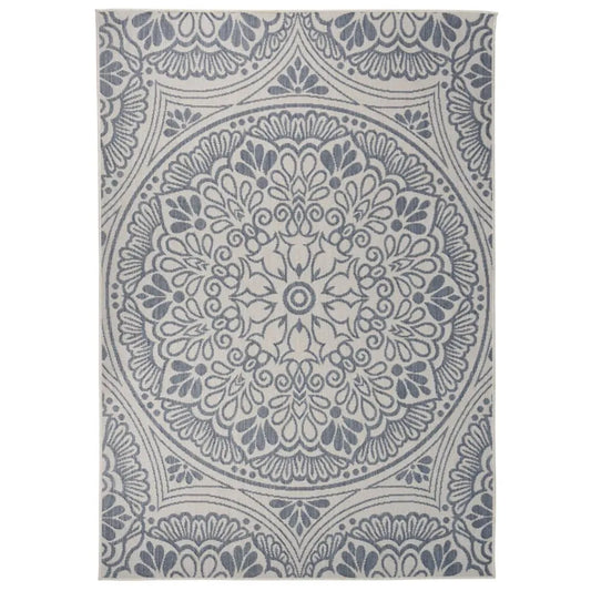  VidaXL Outdoor-Teppich Flachgewebe 160x230 Cm Blaues Muster