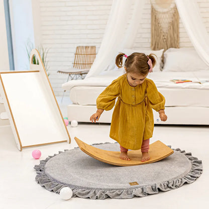  MeowBaby Baby Spielmatte Rund Mit Volant, Rosa