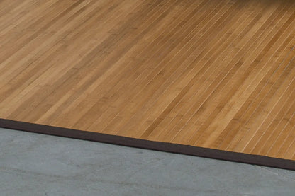 Bambusteppich NATURALIS 120x180cm, 17mm Stege Und Breite Braune Bordüre, Farbe: Caramel