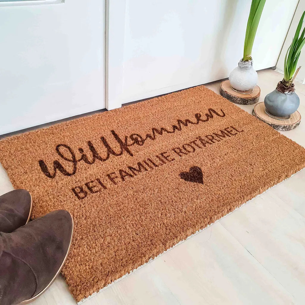  Kokos Fußmatte Personalisiert: Indoor Matte Mit Individuellem Namen Der Familie