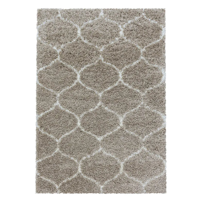  Wohnzimmerteppich,hochflor Shaggy,designer Teppich,Kachel Muster,Farbe:Beige, Farbe:BEIGE, Grösse:160 Cm X 230 Cm
