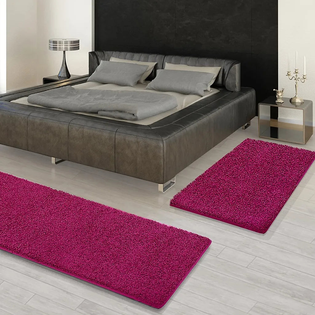  Bettumrandung Barcelona Berry 1 Läufer 80x300 Cm + 2 Brücken 80x150 Cm