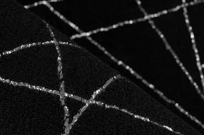  Kayoom - Hochflor Teppich Bijou 125 Schwarz / Silber Grösse: 120cm X 170cm