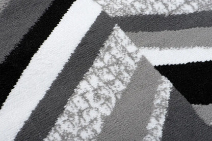  Läufer Teppich Meterware Flur Brücke Wohnzimmer Schlafzimmer Kurzflor Modern Design Meliert Grau Weiß Schwarz 80 X 190