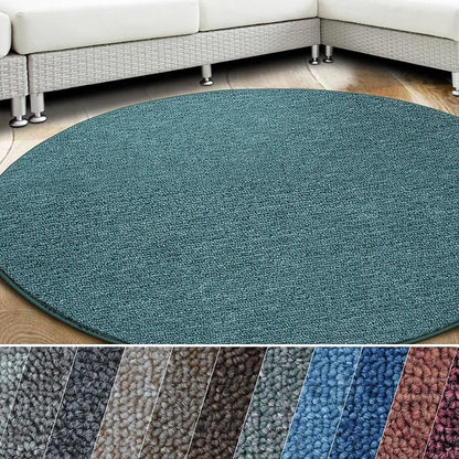  Teppich London Pflegeleichter Flacher Schlingenflor Grün 95 Rund 240 Cm Durchmesser