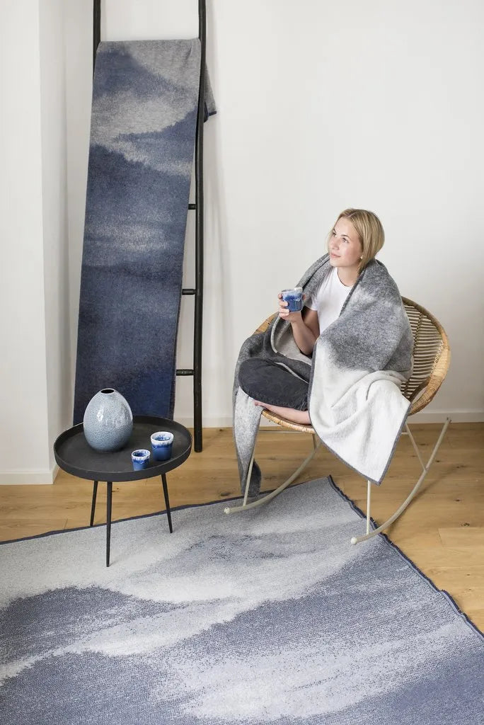  David Fussenegger Wohndecke Velvet 'Berge' 135 X 200 Cm Navy