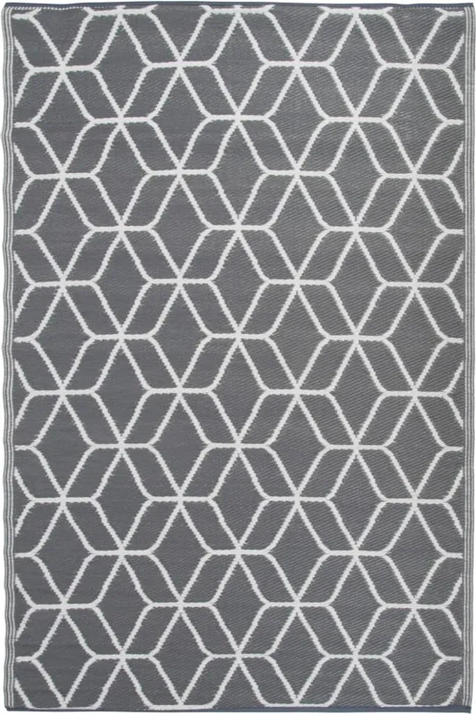  Esschert Design Outdoor-Teppich 180x121 Cm Grau Und Weiß OC25