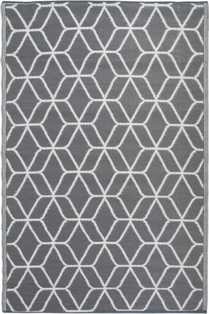  Esschert Design Outdoor-Teppich 180x121 Cm Grau Und Weiß OC25