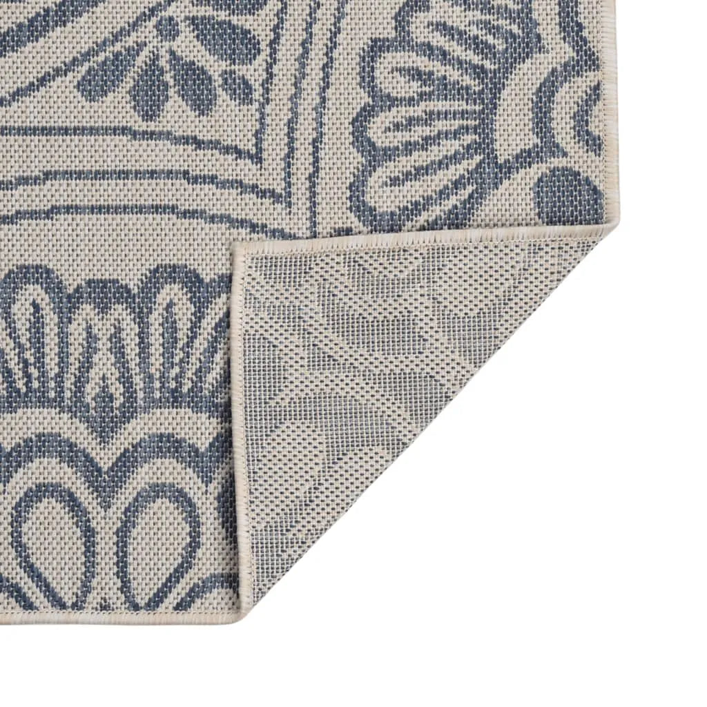  VidaXL Outdoor-Teppich Flachgewebe 160x230 Cm Blaues Muster