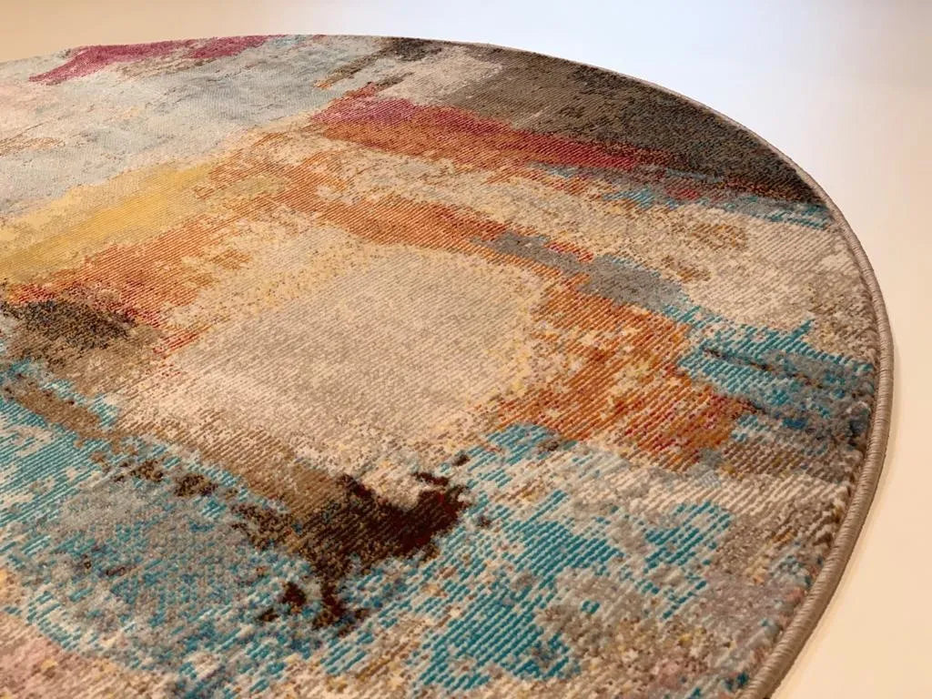  Teppich Orientalisch Picasso Artisan Traditioneller Teppich Kurzflor - Mehrfarbig - 200 CM - Rund