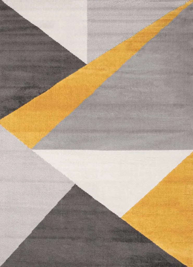  Teppich Wohnzimmer Schlafzimmer Flur Teppich Geometrisches Muster Gelb, Maße:120x170 Cm