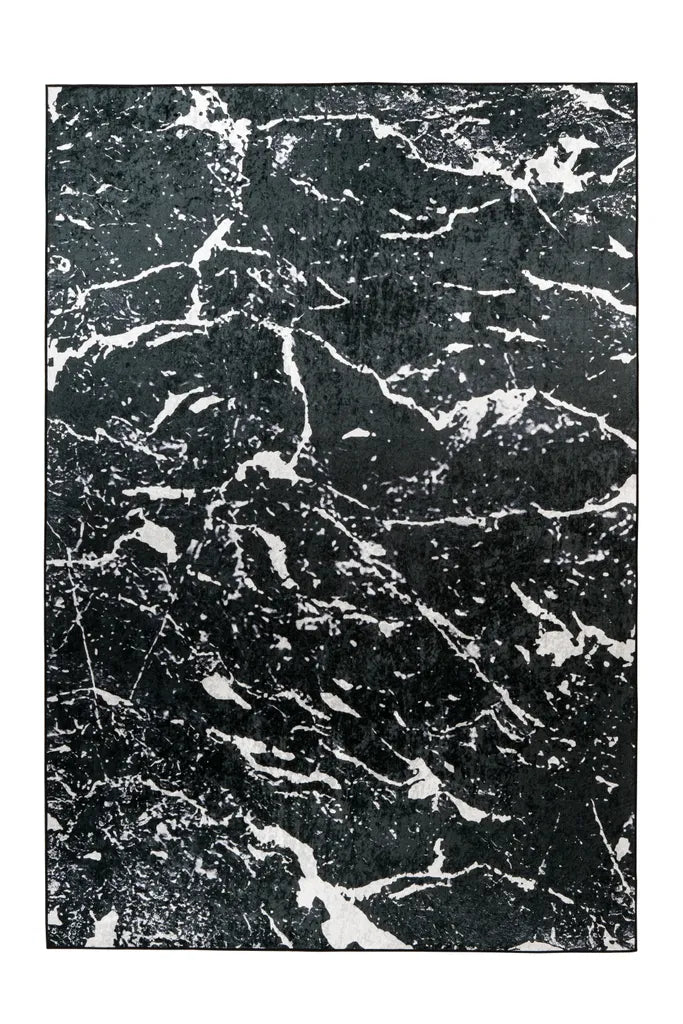  Kayoom - Kurzflor Teppich Rhodin 1325 Schwarz / Weiß Grösse: 120cm X 170cm