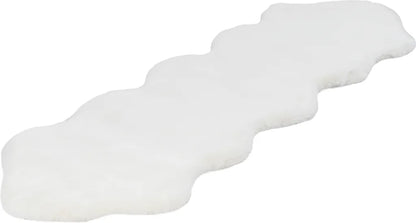  Kayoom - Hochflor Teppich Rabbit Double Sheepskin 300 Weiß Grösse: 60cm X 180cm