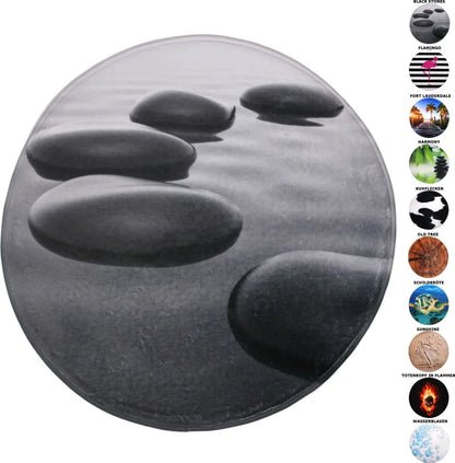  SANILO Badteppich Rund Black Stones Ø 80 Cm