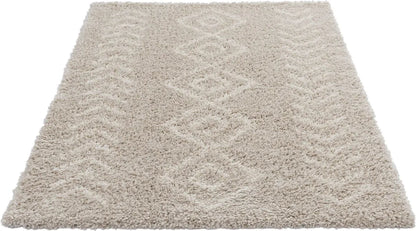  Hochflor Teppich, Ethno SHAGGY 8685, Rechteckig, Höhe 30mm 160x230cm / Cream & Beige