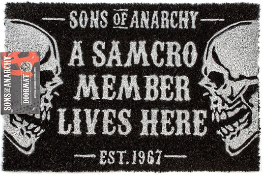  Sons Of Anarchy - Türmatte NS6124 (Einheitsgröße) (Schwarz/Weiß)