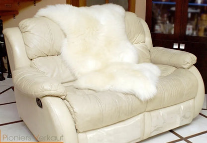  XXL Schaffell Lammfell Teppich Naturprodukt Pflanzlich Gegerbt Naturweiß 120-130 Cm Echtfell Fellteppich
