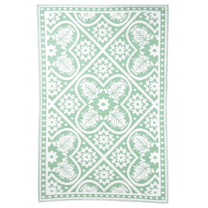  Esschert Design Outdoor-Teppich 182x122 Cm Fliesendesign Grün Und Weiß