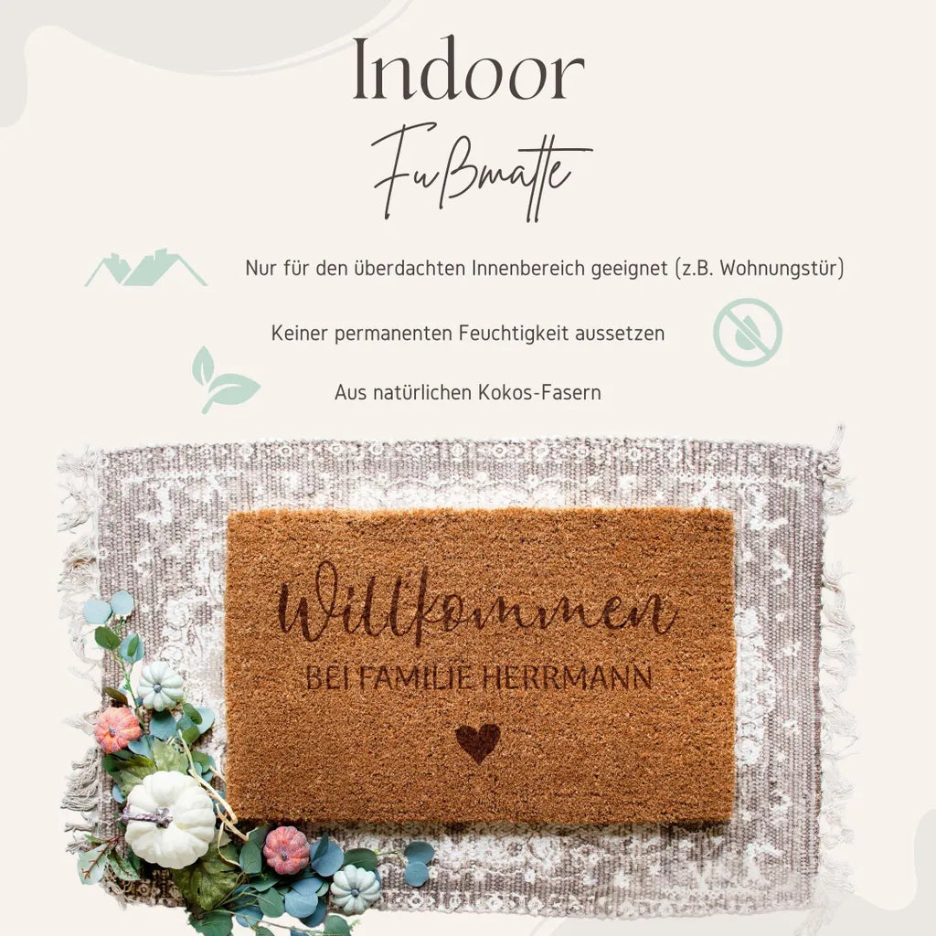  Kokos Fußmatte Personalisiert: Indoor Matte Mit Individuellem Namen Der Familie