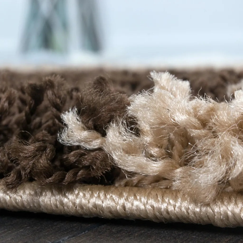  Bettumrandung Läufer Hochflor Kariert Braun Beige Weiss Läuferset 3 Tlg Grösse 2mal 70x140 1mal 70x250 Cm