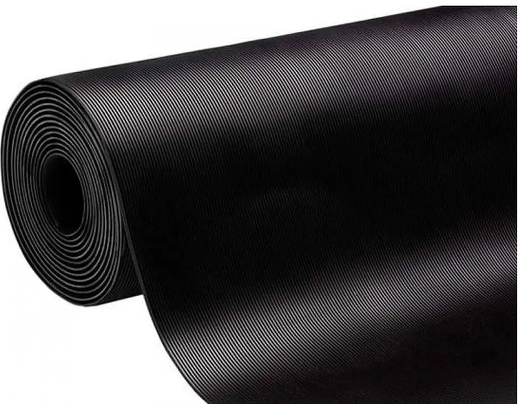  Gummimatte, Feinriefen, Schwarz, 120 X 500 Cm