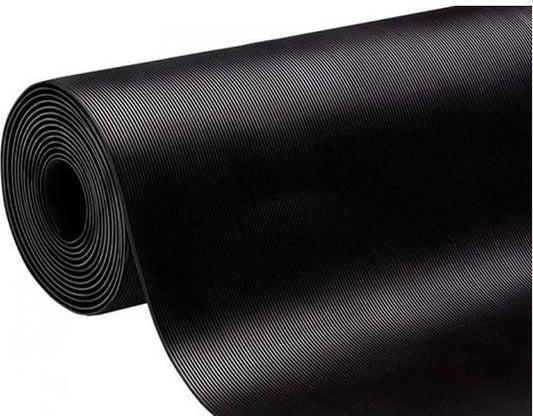  Gummimatte, Feinriefen, Schwarz, 120 X 500 Cm