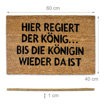  Relaxdays Fußmatte Kokos KÖNIGIN