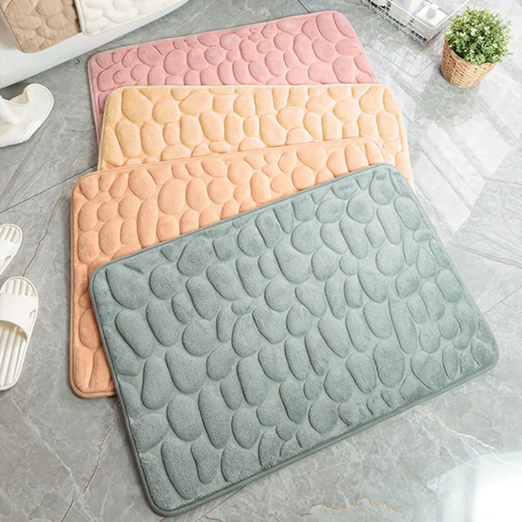  40*60CM Kieselstein Badematte Badteppich Badvorleger Duschvorleger Badeteppich Weich (Rosa)