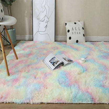  Regenbogen Übergroße Flauschige Teppiche 120*160cm Shaggy Area Rug Esszimmer Schlafzimmer Teppich Bodenmatte
