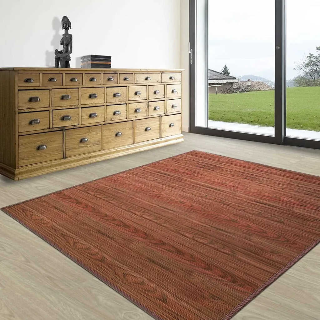  Bambus-Teppich Bambusmatte Mit Stoffrahmen Magenta 200 X 300 Cm Braun