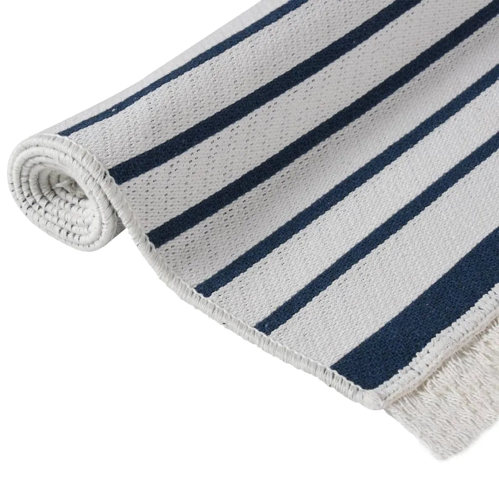  VidaXL Teppich Marineblau 100x300 Cm Baumwolle